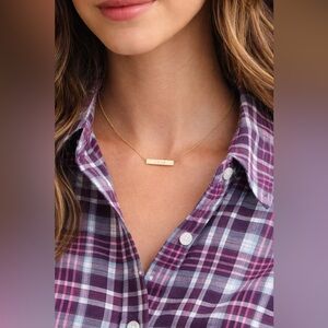 NWT Jook & Nona Gold Love Tag Necklace Dainty Minimalist Chain